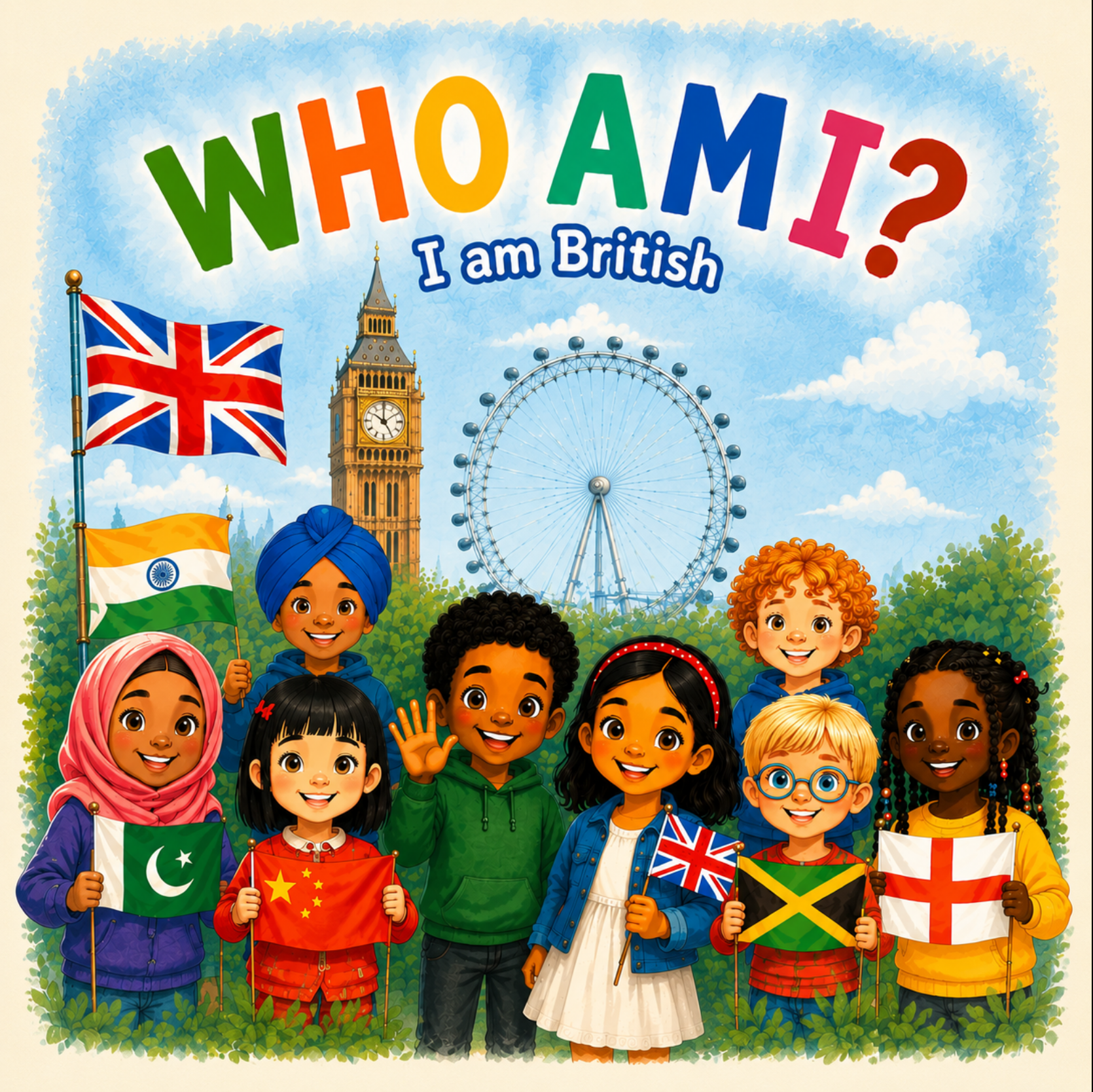 “Who Am I? I Am British” Children’s Cultural Colouring Book